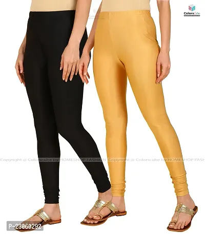 Stylish Women Lycra Blend Leggings Pack of 2-thumb2