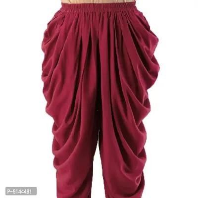 PT Latest Reyon Traditional Dhoti Patiala Salwar/Pants Stylish Stitched for Women's and Girls (Free Size) Maroon-thumb5