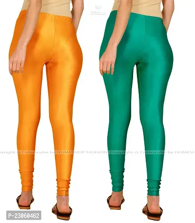 Stylish Women Lycra Blend Leggings Pack of 2-thumb3