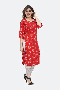 Colorscube Women's A-line Crepe Regular fit Straight Kurti for Women-thumb2