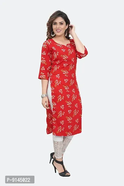 Colorscube Women's A-line Crepe Regular fit Straight Kurti for Women-thumb3