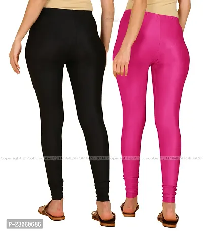 Stylish Women Lycra Blend Leggings Pack of 2-thumb3