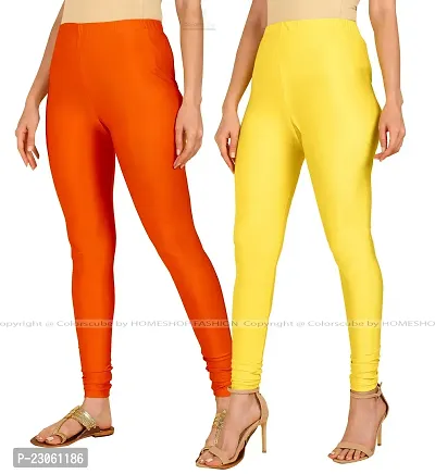 Stylish Women Lycra Blend Leggings Pack of 2-thumb2