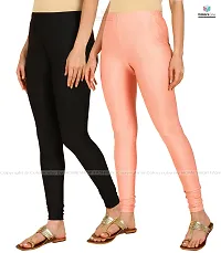 Stylish Women Lycra Blend Leggings Pack of 2-thumb1