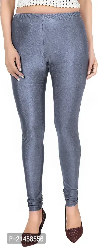 Fabulous Grey Satin Solid Leggings For Women Pack Of 1-thumb0