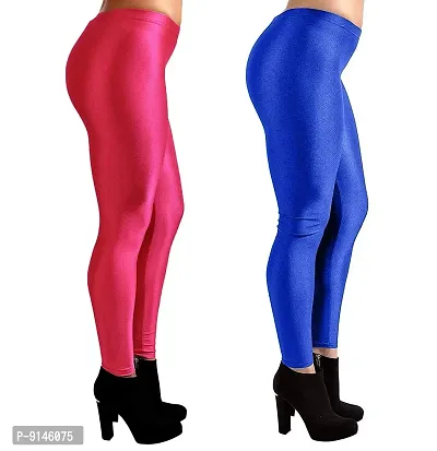 Women's Classic Fit Satin Leggings (CO2-RNI+RBLU -32_Multicolor_32)-thumb2