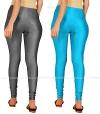 Stylish Women Lycra Blend Leggings Pack of 2-thumb2