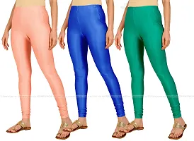 Fabulous Multicoloured Lycra Blend Solid Leggings For Women Pack Of 3-thumb1