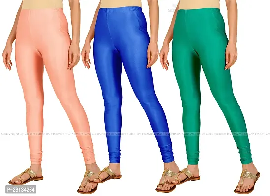 Fabulous Multicoloured Lycra Blend Solid Leggings For Women Pack Of 3-thumb2