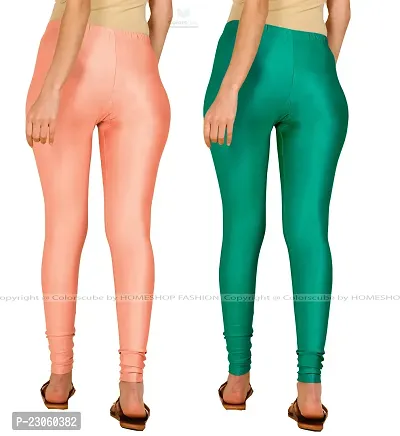 Stylish Women Lycra Blend Leggings Pack of 2-thumb3