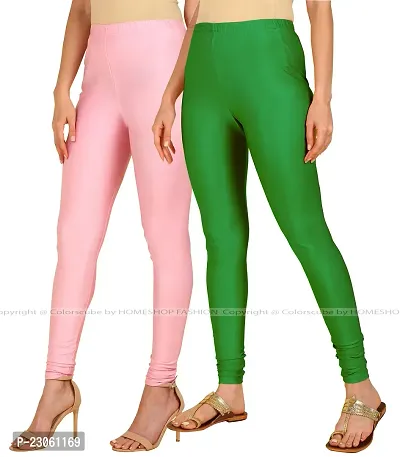 Stylish Women Lycra Blend Leggings Pack of 2-thumb2