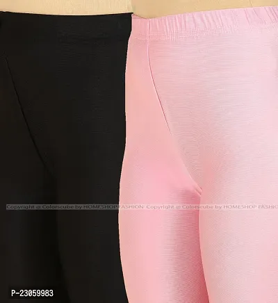 Stylish Women Lycra Blend Leggings Pack of 2-thumb4