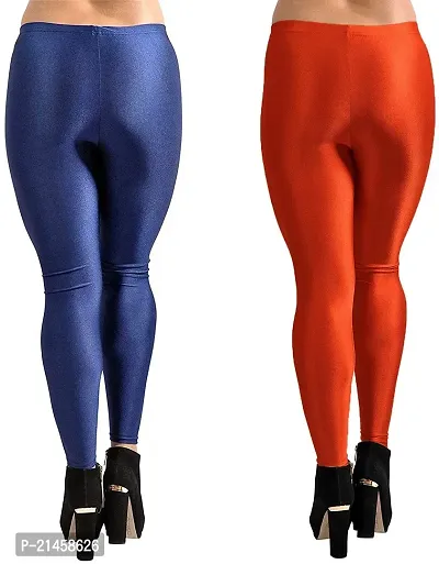 Fabulous Multicoloured Satin Solid Leggings For Women Pack Of 2-thumb3