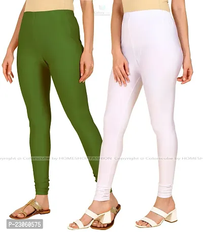 Stylish Women Lycra Blend Leggings Pack of 2-thumb2