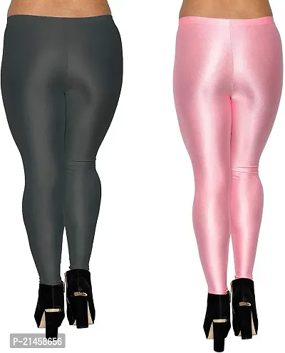 Fabulous Multicoloured Satin Solid Leggings For Women Pack Of 2-thumb3