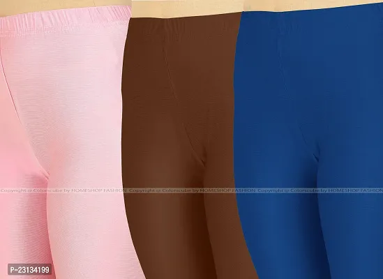 Fabulous Multicoloured Lycra Blend Solid Leggings For Women Pack Of 3-thumb4