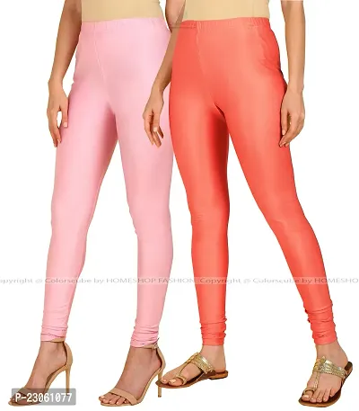 Stylish Women Lycra Blend Leggings Pack of 2-thumb2