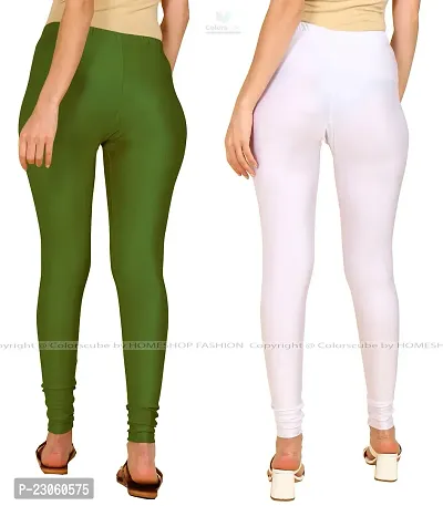 Stylish Women Lycra Blend Leggings Pack of 2-thumb3