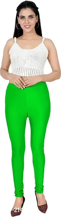 Fabulous Green Satin Solid Leggings For Women Pack Of 1-thumb4