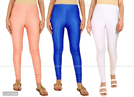 Fabulous Multicoloured Lycra Blend Solid Leggings For Women Pack Of 3