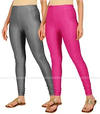 Stylish Women Lycra Blend Leggings Pack of 2-thumb1