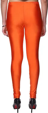 Fabulous Orange Satin Solid Leggings For Women Pack Of 1-thumb1