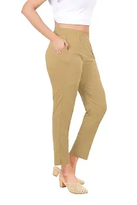 PT Latest Toko Stretchable Trousers for Women Straight Fit Pant for Casual, Daily and Office wear with Elastic Waist and Pockets.-thumb2