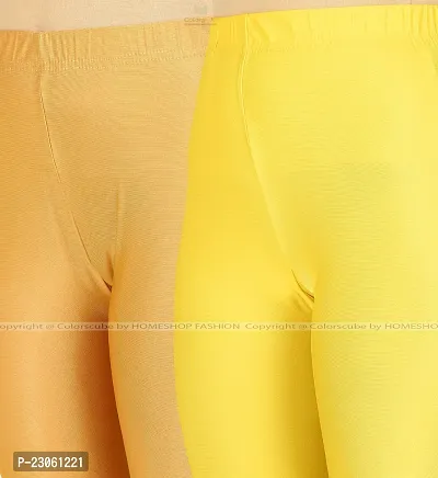 Buy Stylish Women Lycra Blend Leggings Pack of 2 Online In India