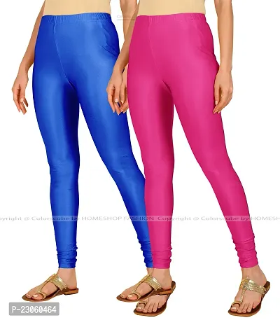 Stylish Women Lycra Blend Leggings Pack of 2-thumb2