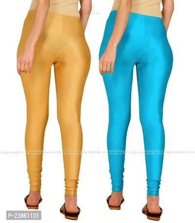 Stylish Women Lycra Blend Leggings Pack of 2-thumb3