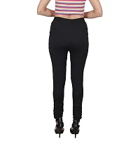 PT Regular Fit Elastic Waist Assorted Embroidered Designer Cotton Pencil Pant Formal Trousers for Women with Pockets for Casual  Official Use for Women's  Girls.-thumb1