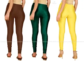 Fabulous Multicoloured Lycra Blend Solid Leggings For Women Pack Of 3-thumb2