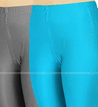 Stylish Women Lycra Blend Leggings Pack of 2-thumb3