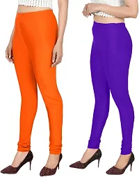 Fabulous Multicoloured Satin Solid Leggings For Women Pack Of 2-thumb2