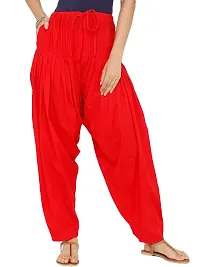 PT Latest Cotton Traditional Semi Patiala Salwar Punjabi Style Stitched for Women's and Girls (Free Size). Pack of 2 Red White-thumb4