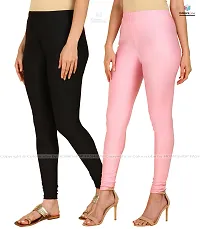 Stylish Women Lycra Blend Leggings Pack of 2-thumb1