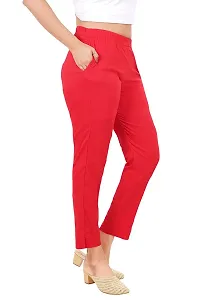 PT Latest Toko Stretchable Trousers for Women Straight Fit Pant for Casual, Daily and Office wear with Elastic Waist and Pockets.-thumb2