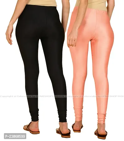 Stylish Women Lycra Blend Leggings Pack of 2-thumb3