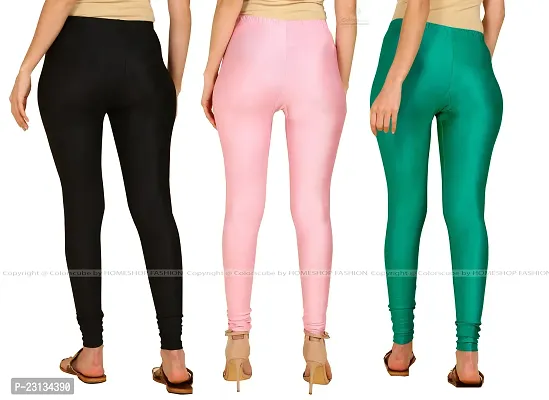 Fabulous Multicoloured Lycra Blend Solid Leggings For Women Pack Of 3-thumb3