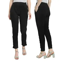 PT Regular Fit Elastic Waist Cotton Pencil Pant Casual/Formal Trousers for Women with Pockets for Casual  Official Use for Women's  Girls Available in 13 Colors.-thumb3