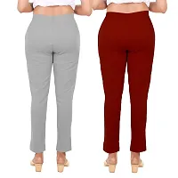 PT Latest Toko Stretchable Trousers for Women (Pack of 2) Straight Fit Pant for Casual, Daily and Office wear with Elastic Waist and Pockets.-thumb1