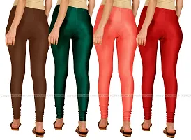 Stylish Fancy Lycra Blend Solid Leggings For Women Pack Of 4-thumb2