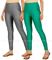 Stylish Women Lycra Blend Leggings Pack of 2-thumb1