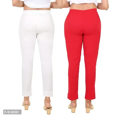 PT Latest Toko Stretchable Trousers for Women (Pack of 2) Straight Fit Pant for Casual, Daily and Office wear with Elastic Waist and Pockets.-thumb2