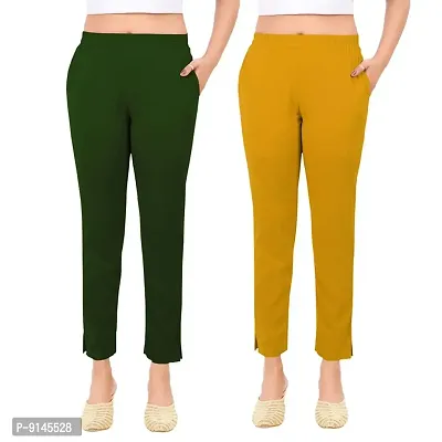 Buy PT Latest Toko Stretchable Trousers for Women (Pack of 2) Straight Fit  Pant for Casual, Daily and Office wear with Elastic Waist and Pockets.  Online In India At Discounted Prices