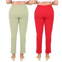 PT Latest Toko Stretchable Trousers for Women (Pack of 2) Straight Fit Pant for Casual, Daily and Office wear with Elastic Waist and Pockets.-thumb1