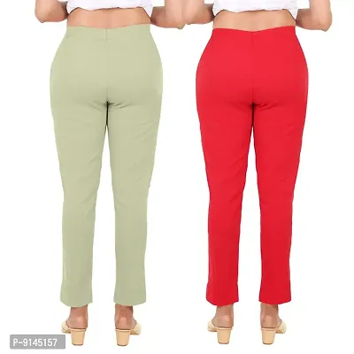 PT Latest Toko Stretchable Trousers for Women (Pack of 2) Straight Fit Pant for Casual, Daily and Office wear with Elastic Waist and Pockets.-thumb2