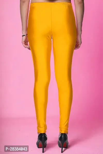 Stylish Yellow Lycra Blend Solid Leggings For Women-thumb2