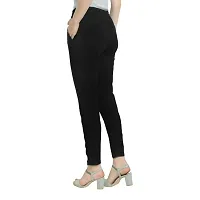 PT Regular Fit Elastic Waist Cotton Pencil Pant Casual/Formal Trousers for Women with Pockets for Casual  Official Use for Women's  Girls Available in 13 Colors.-thumb1