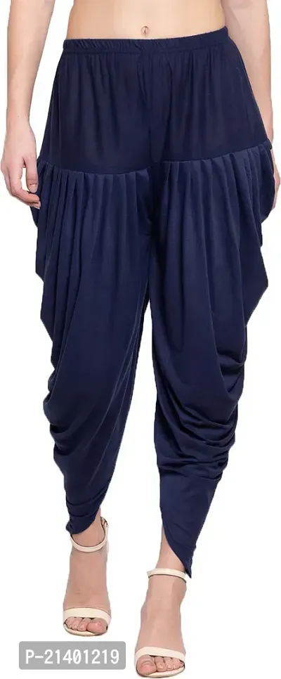 Fabulous Dark Blue Rayon Self Pattern Salwars For Women-thumb0